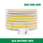 3MM 5MM 8MM COB LED Light Strip 5V 320LEDs PIR Motion Sensor Flexible Night Light USB/AAA Battery Powered Tape 3000K 4000K 6000K