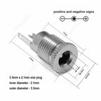 DC Power Connector 5.5mm 2.1mm 2.5mm 3.5mm 1.35mm Barrel Plug 3A 5V 12V Male Female Jack Socket Screw Nut Panel Mount Adapter