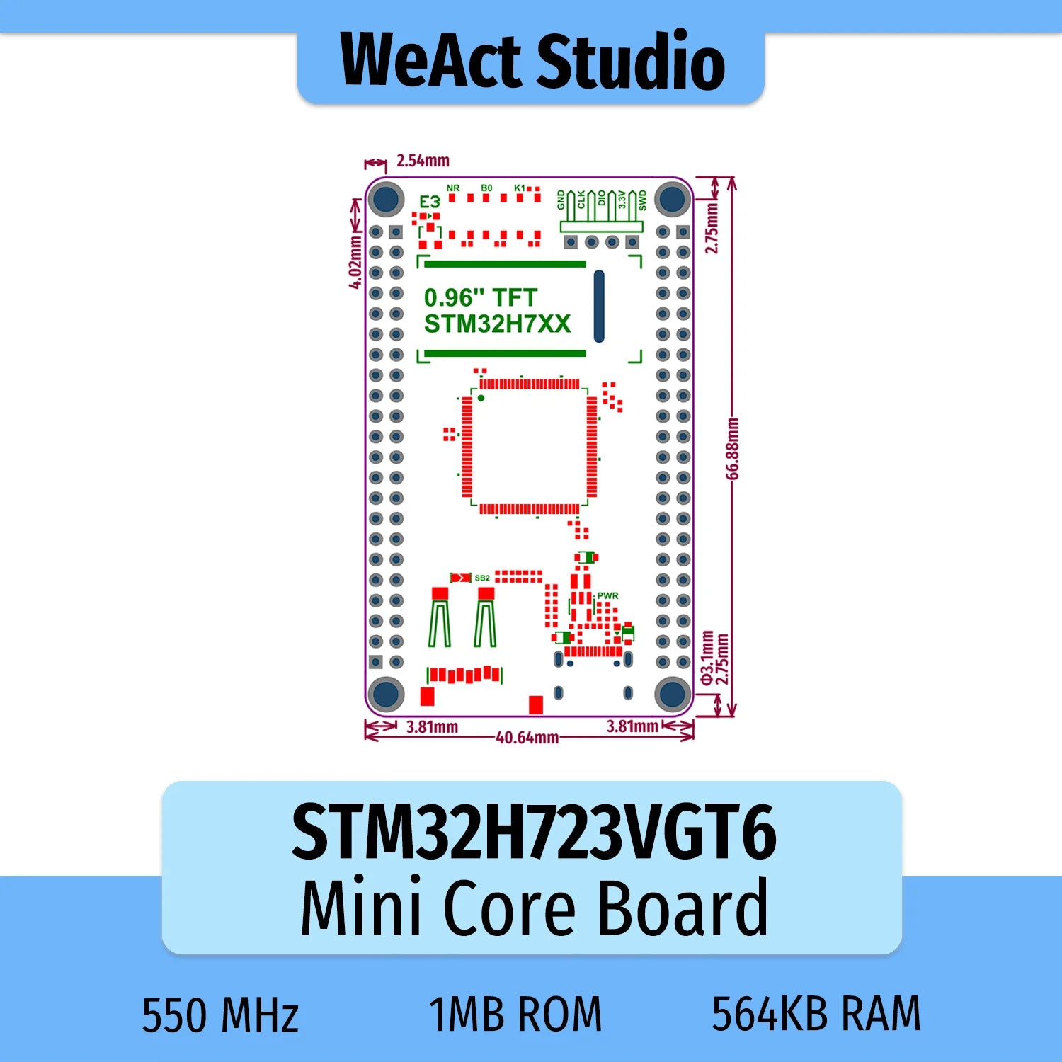 STM32H723VGT6 STM32H723VG STM32H723 STM32H7 ARM STM32 Minimum System Development Board Demo Board Core Board