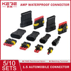 20/50/100Sets 1.5 Series AMP Automobile Connectors 1/2/3/4/5/6 Pin Super Seal Waterproof  Electrical Wire Connector PA66 Nylon