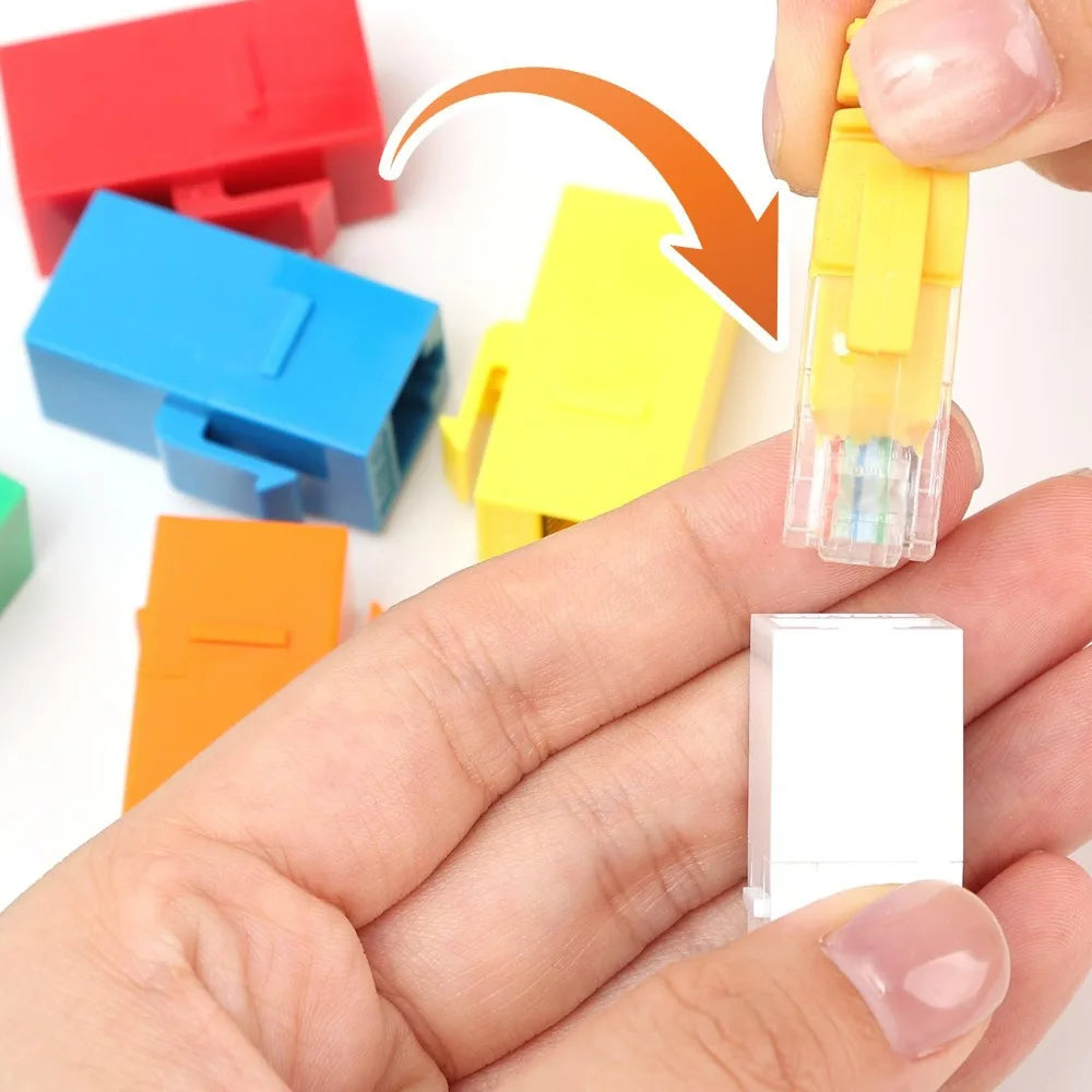 For RJ45 CAT6 Keystone Coupler Colorful Network Straight-through Connector Cat6 RJ45 Adapter Insert Inline Coupler CAT6 Keystone