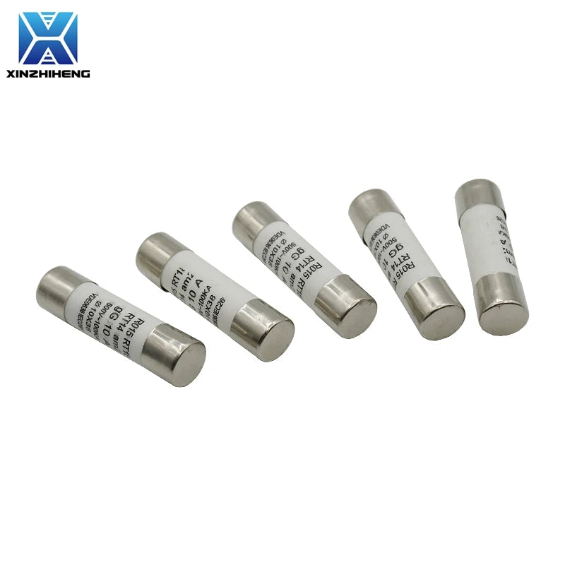 5-20pcs RO15 10*38mm Ceramic Fuse 10x38mm 500V 500MA 0.5A 1A 2A 3A 4A 5A 6A 8A 10A 16A 20A 25A 32A For RT14 RT18 Fuse Holder