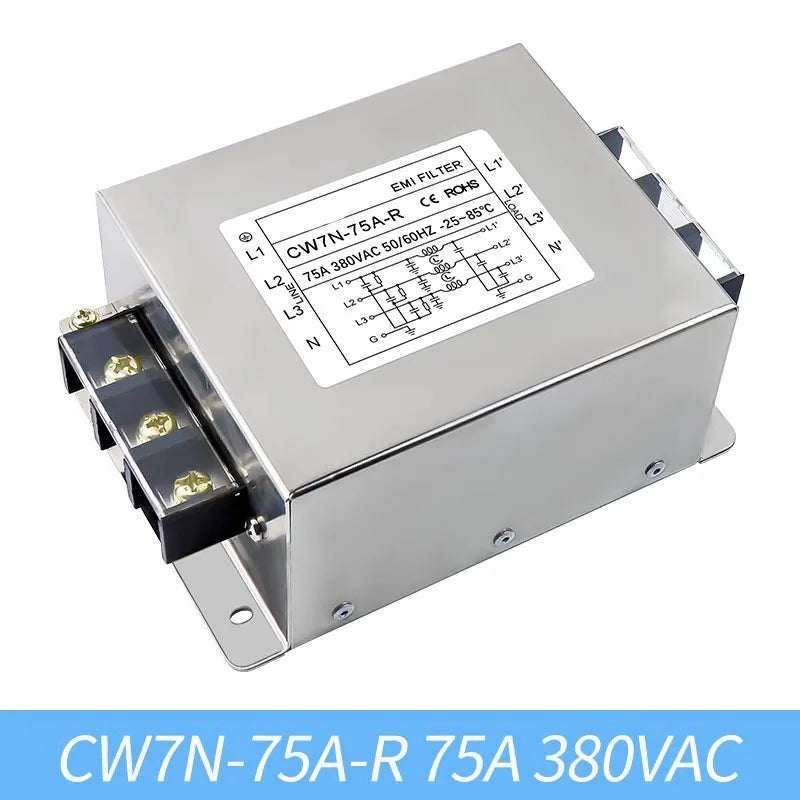 EMI filter power purifier CW7N-20/30/40/50/60/70/75A-R 380VAC 3-phase AC power supply filter Anti-interference