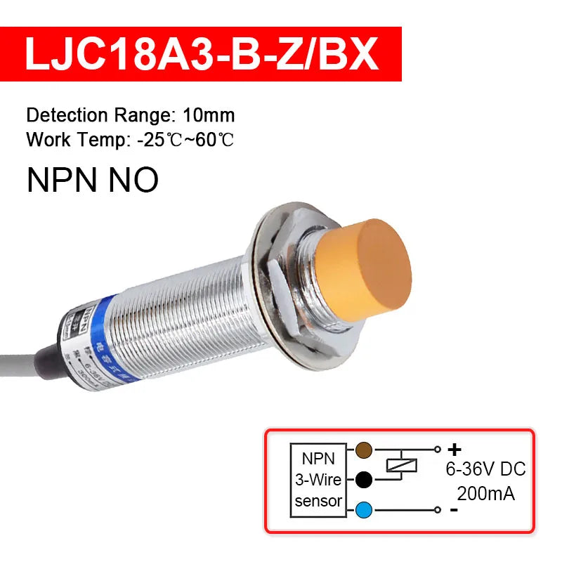 Proximity Switch LJC18A3-B-Z M18 Cylindrical Capacitive Approach Sensor 10mm Detection Distance AX AY BX BY DC6-36V NPN PNP