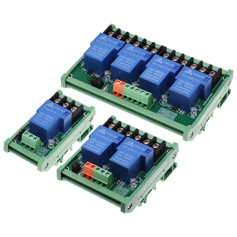 1 2 4 Channel Relay Module 30A With Optocoupler Isolation 1 Way 5V 12V 24V Supports High And low Triger Trigger