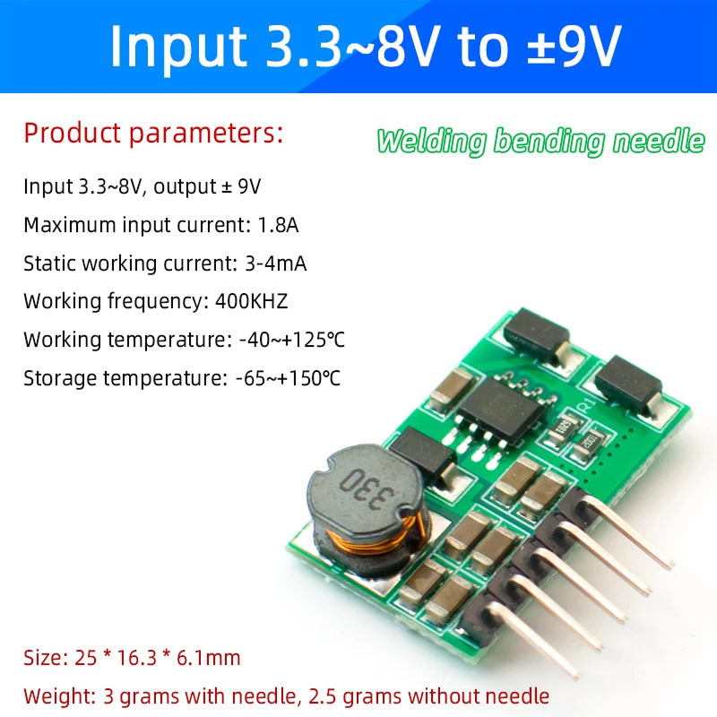DD1718PA ± 5V 6V 9V 12V 15V 24V Positive & Negative Dual Output Power Supply DC Step-up Boost Converter Module