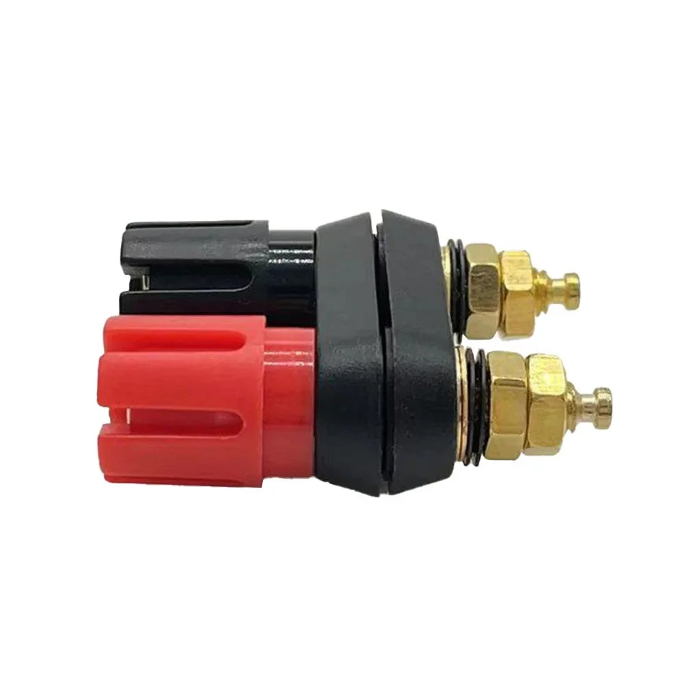 2-Pack Premium Gold Plated Banana Plugs Red Black Easy Install Secure Audio Connectors for Amplifier Speaker Universal Fit DIY