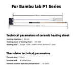 Ceramics Heater Thermistor for Bambu lab BambuLab X1 X1C P1 P1P P1S Combo 24v 48w Heating block 3D Printer Parts