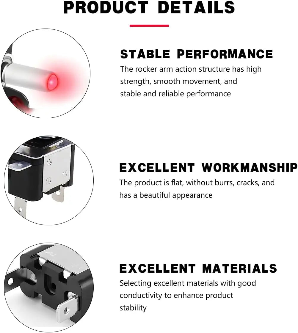 1pc 12V 20A Toggle Switch LED Switch Car Auto Cover LED Light With Protective Cover SPST Toggle Rocker Switch Control On/Off
