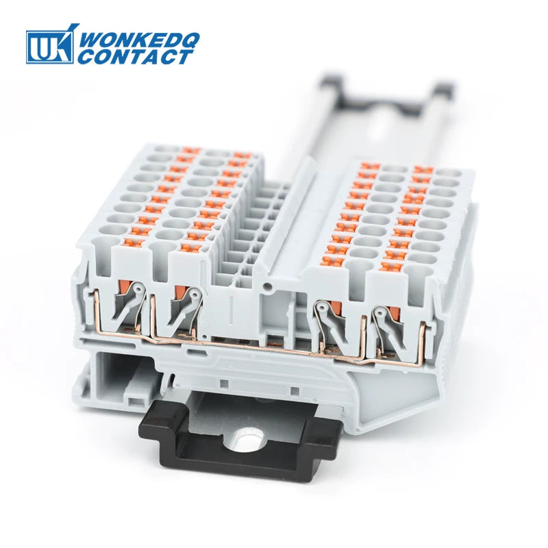 10Pcs PT2.5-QU Push-In Spring 4-Conductor Strip Plug PT 2.5 QUATTRO Wire Electrical Connector Din Rail Terminal Block PT 2.5-QU
