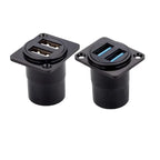 1pc Metal Round/D Type Module RJ45 CAT6&USB 2.0/3.0&Type C&HDMI-Jack Socket Through Network Panel Mounting Electronic Connector