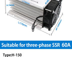 LCTC Radiator With Fan For Three Phase Solid State Relay SSR Heat Sink 100A 120A 3-phase Relay DC 48V Y-150