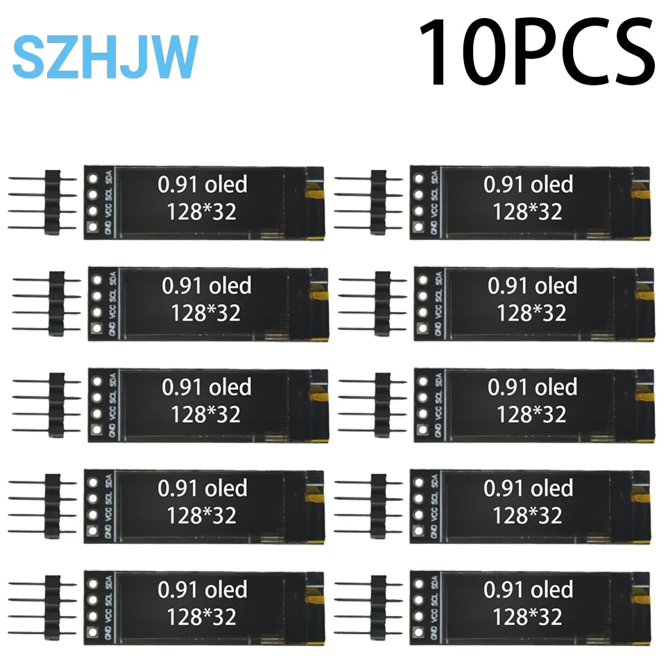 0.91 Inch 128x32 IIC I2C White / Blue OLED LCD Display DIY Module SSD1306 Driver IC DC 3.3V 5V for Arduino