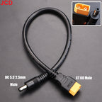 JCD 1pcs 10A Ultra-soft XT60 Plug Male Female Connector to DC 5525/DC5521 Power Cable for Fly Multirotor Field Repairs Apply