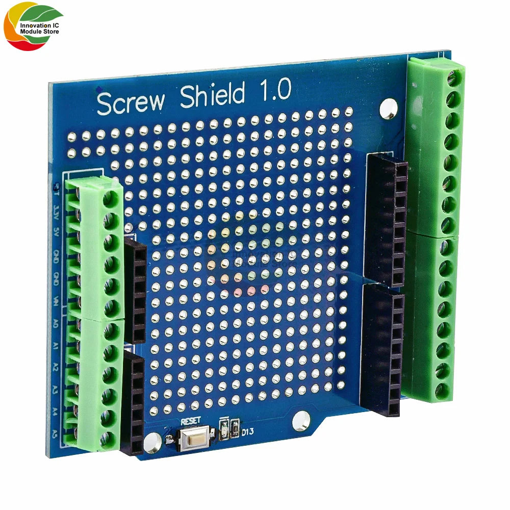 Proto Screw Shield PCB Expansion Board for Arduino Open Source Reset Button for Breadboard 3.81 Terminal Double-sided Solder DIY