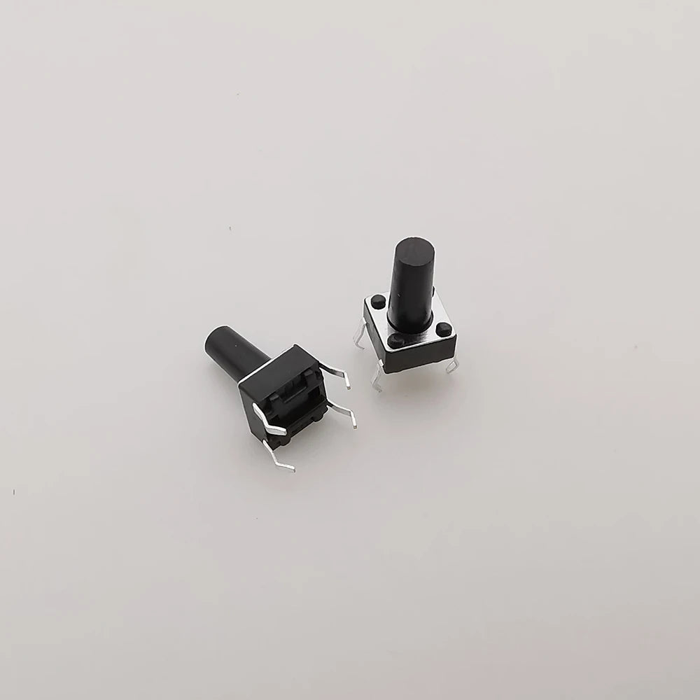 50Pcs Tactile Tact Mini Push Button Switch 6x6mm 4Pin PCB Panel Momentary Self-Reset Tact Switch 6x6x4.3/5/6/7/8/9/10/11/12/13mm