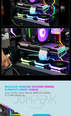 JUMPEAK CS120 ARGB Cooling Fan 360mm 240mm Modular Stackable Splicing Silent 120mm RGB Fans Kit For Gaming PC Case Water Cooler