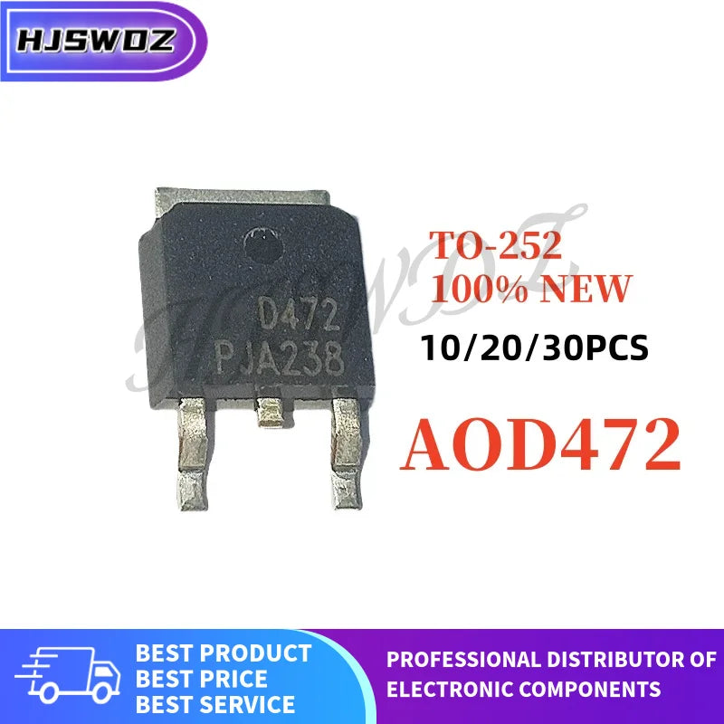 10-50PCS AOD472 D472 TO-252 P-Channel MOSFET Battery Protection Load Switch Brand New In Stock