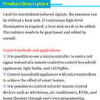 5V High Power Infrared Transmitter Module Remote Control Transmitter Module 940nmLED Smart Remote Control Furniture 1W 3W 45MIL