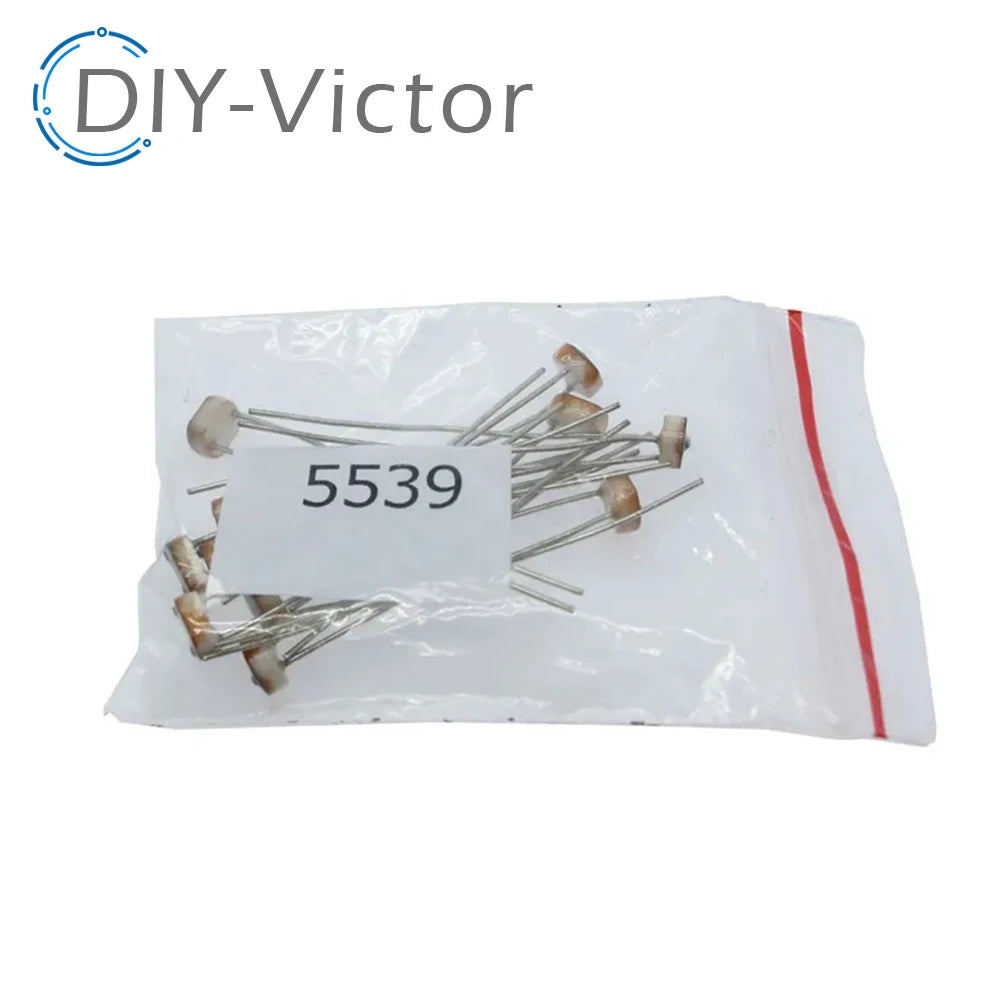 50pcs (5 Values * 10pcs) LDR Photo Light Sensitive Resistor Photoelectric Photoresistor Kit for Arduino 5506 5516 5528 5537 5539
