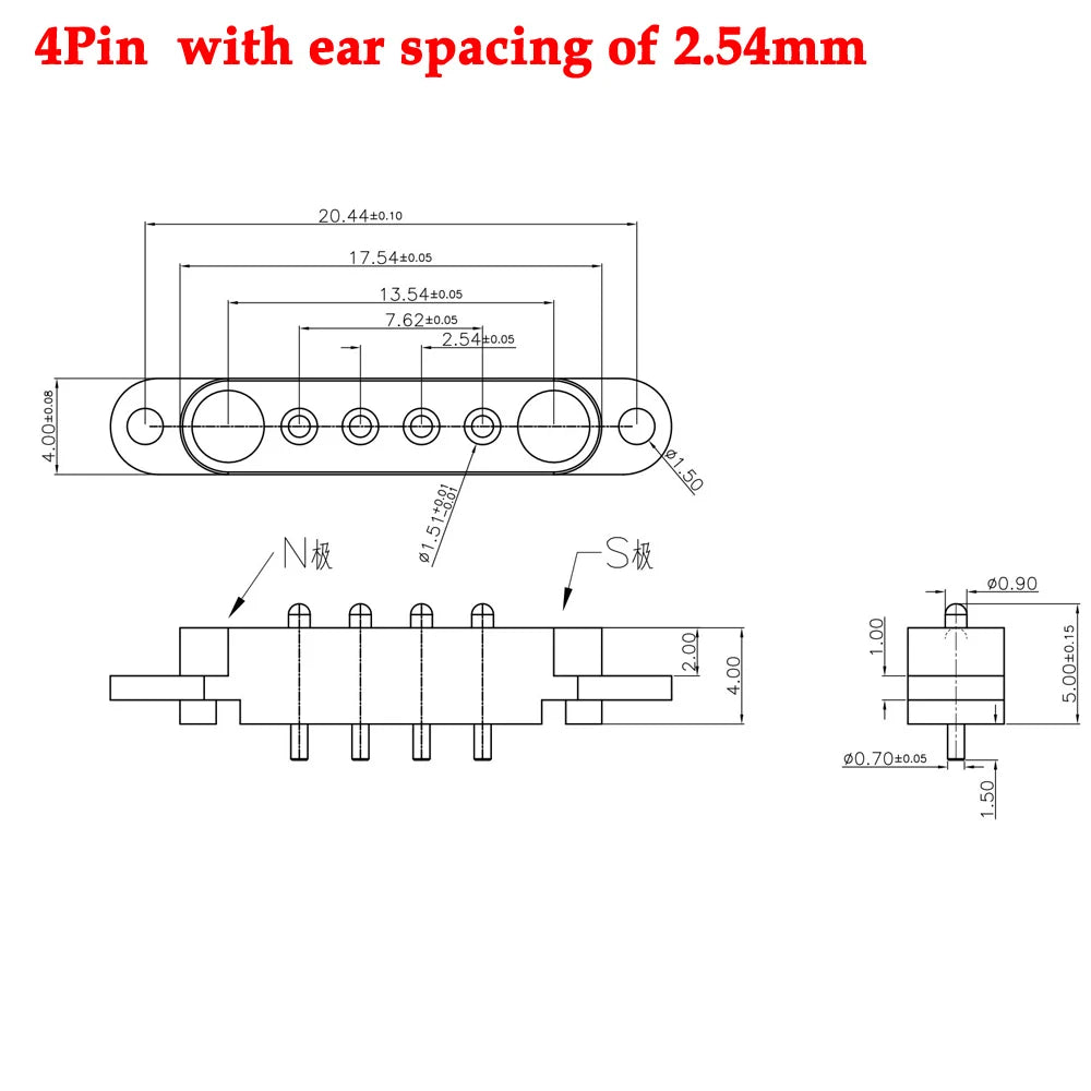 1sets 2A 2Pin DC Magnetic Pogo Pin Connector 2 Pin Pogopin Male Female Spring Loaded DC Power Socket Pitch 2.80mm