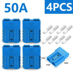 2Pairs（4PCS) High Current  Plugs 50A & 120A - Silver Plated Copper Connector Kit for Winch Motor Wiring 12-36V