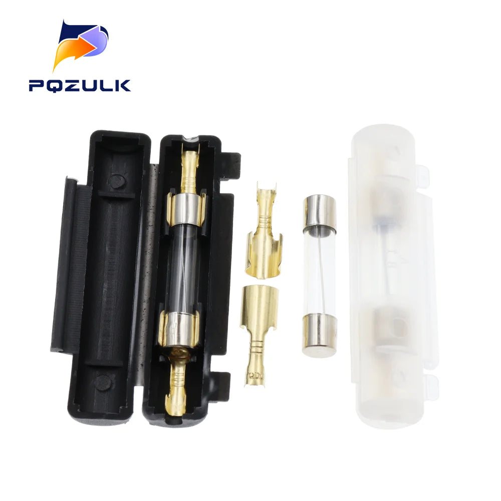 10Set 6X30MM Glass Fuse Holder With 250V 0.5A 1A 1.5A 2A 3A 3.15A 4-30A 6*30MM Fuse Socket Flip shell Black/White Flip Type