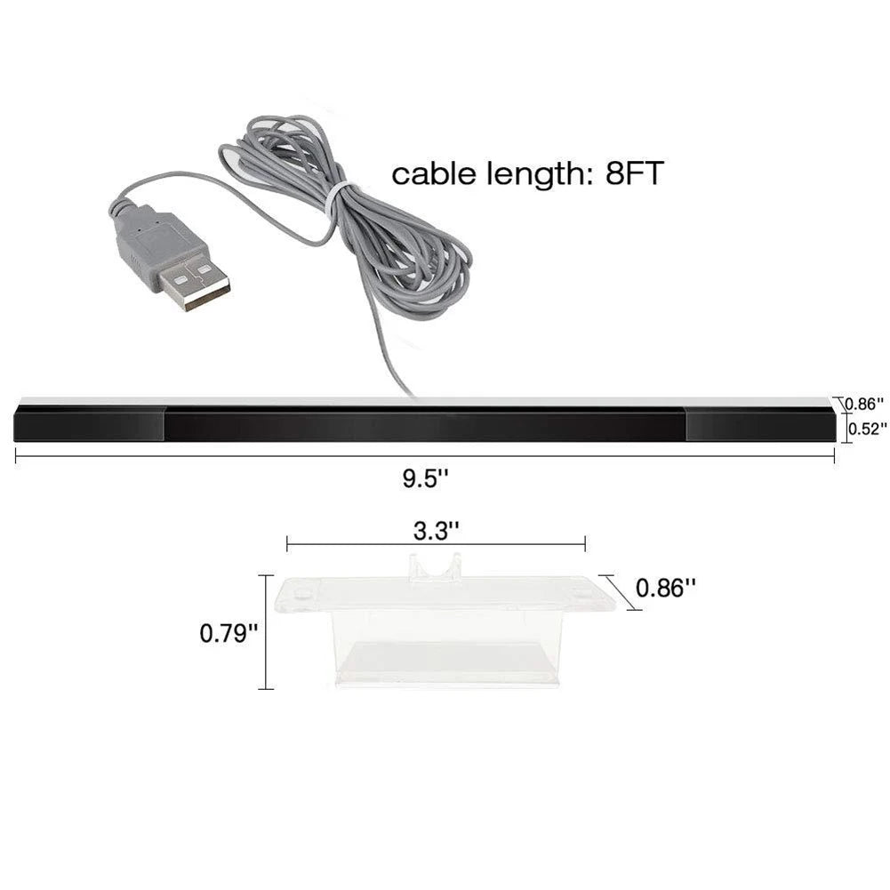 Remote Wired Infrared Receiver USB Wired Infrared Ray IR Sensor Bar Remote Motion Sensor Receiver For N S Wii For Wii U PC Stand