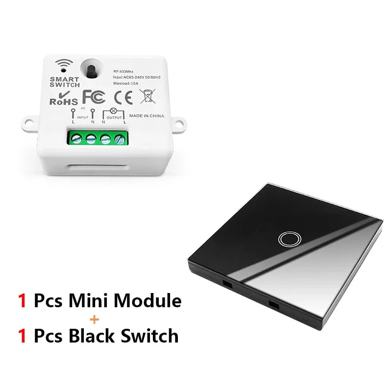 Diese 86 Switch Panel ON/OFF Touch Switch Wireless Light Switch 433Mhz Remote Control ,AC 85V~240V 10A Interruptor for Lighting