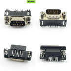 5pcs D-SUB 9 15 25 37 Pin Male Female PCB Connector With Set Screw Plug Socket Adapter Right Angle 2 Rows DB9 DB15 DB25 DB37
