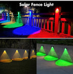 Solar Wall Lamp Solar Fence Lights with Warm White RGB Modes For Backyard Patio Deck Railing Wall Outdoor Waterproof Decor Light