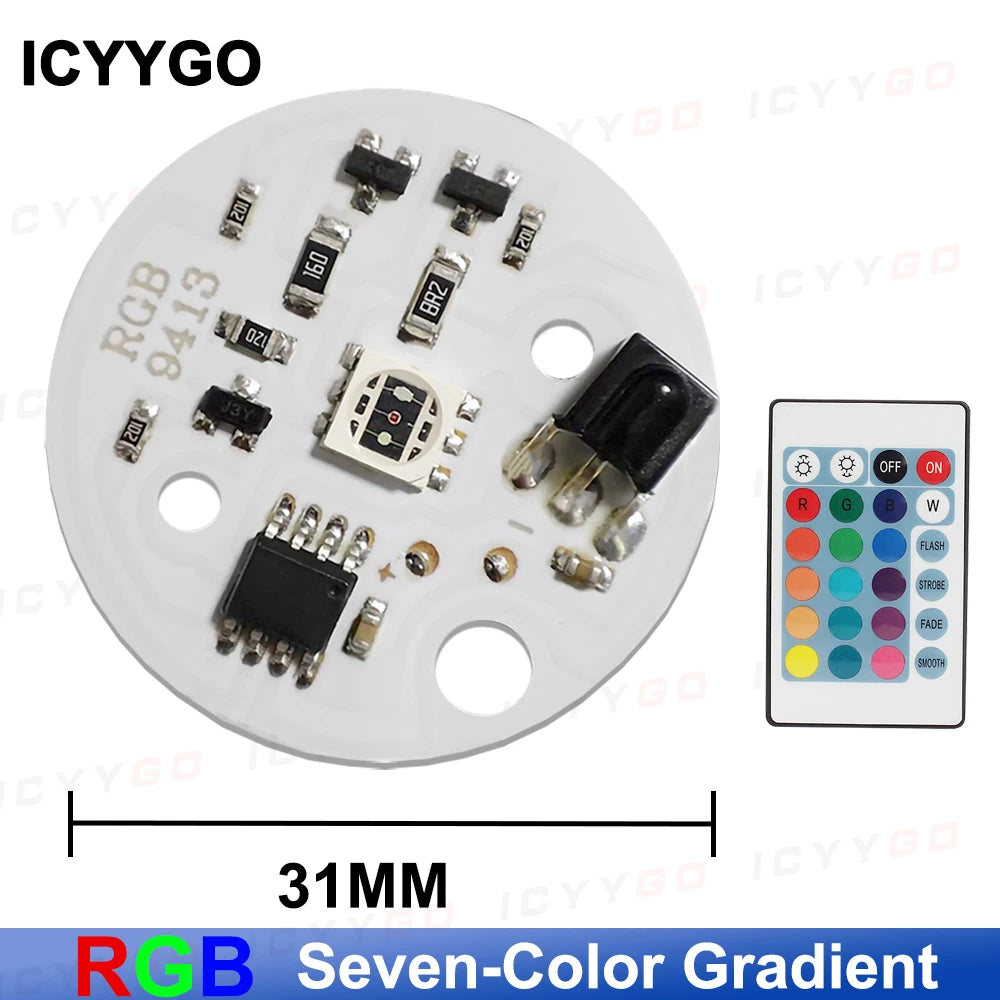 LED Light Panel 5V Color RGB Colorful Gradient Light Source Infrared 24-Key Wireless Remote Control Switch Nn/Off Control/Touch