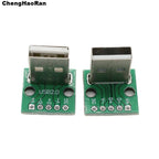 2pcs Vertical USB 2.0 Male Plug Head Connector PCB Converter Adapter Breakout Board 90 Degree Vertical