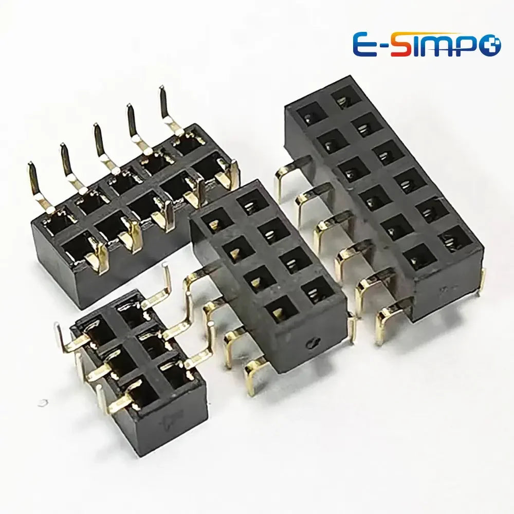 10pcs 2.54mm Bottom Entry Type Straight 2X5/6/7/8/10/11/12/20/40P PH5.0mm Double Row Gold-plated PCB Female Pin Header Connector