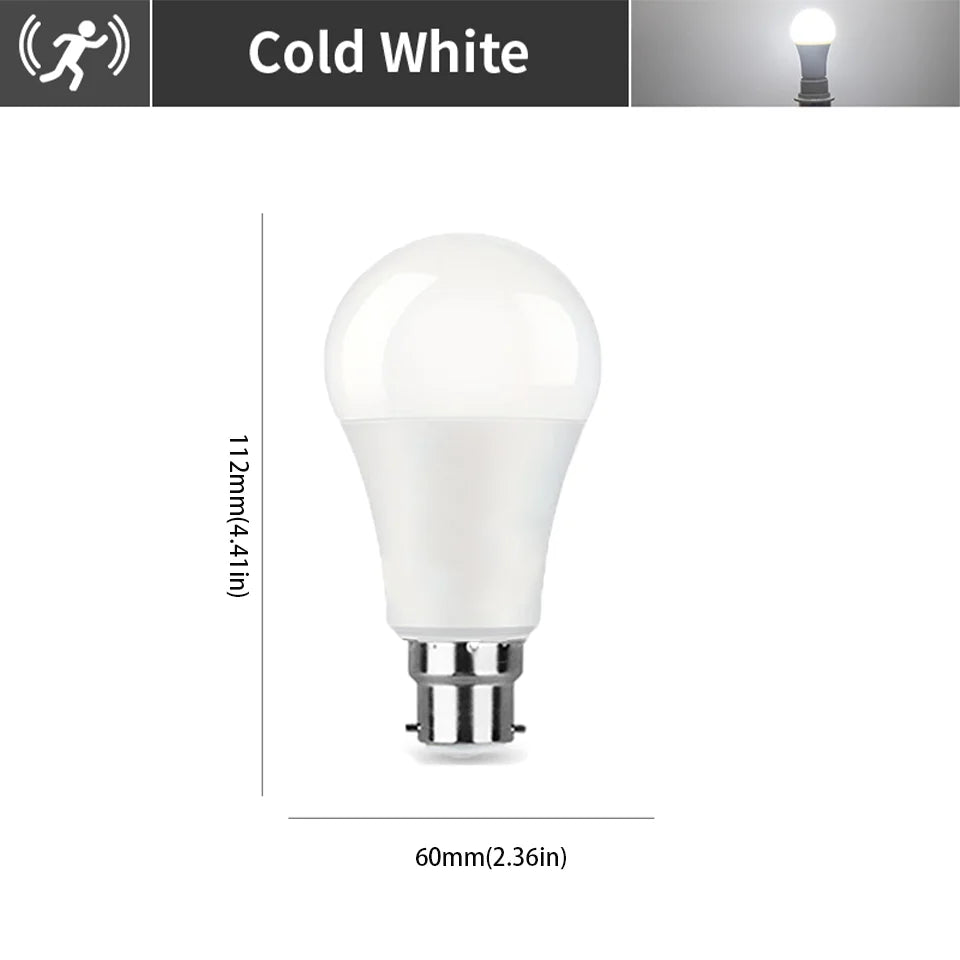4PCS Radar Motion Sensor Light Bulb B22 220V 6W 9W 12W 15W 18W 20W Auto ON/OFF LED Night Light Bedroom Garden LED Bulbs For Home