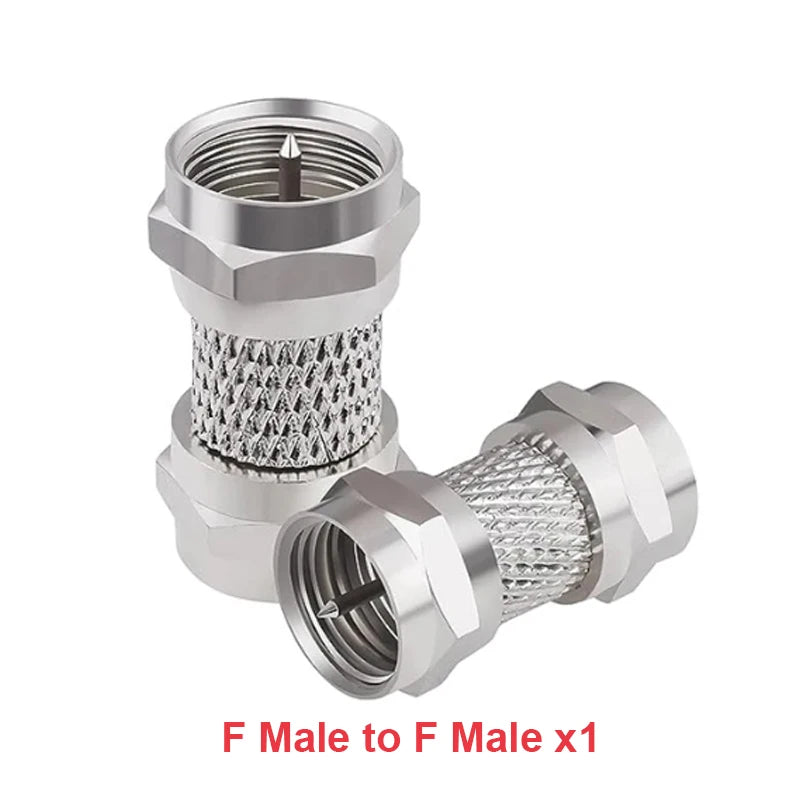 F Type to TV IEC 90 Degree Male Plug Female Jack RF Coaxial Adapter Splitter Gold Plated Connector for Cable TV Satellite TV DVR