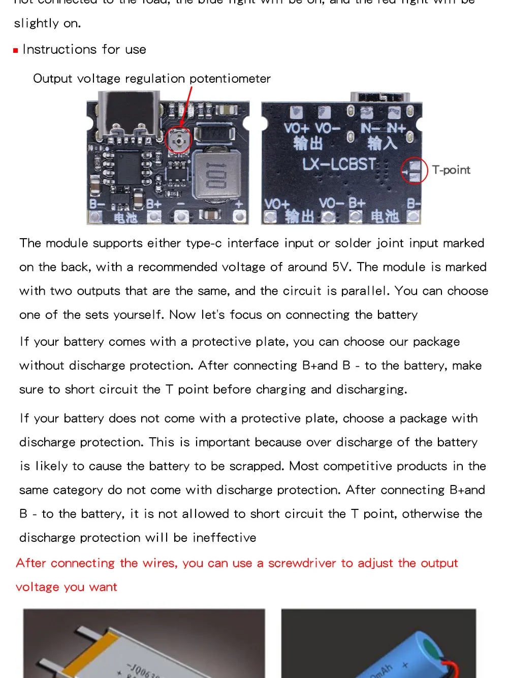 Type-C USB 18650 Lithium Battery Charger Board, 3.7V 4.2V 1A 5W TP4056 DC-DC Step Up Boost Module for DIY Electronic Projects