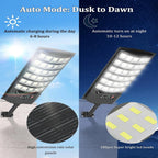 Solar Street Lights Outdoor Waterproof 50000LM Wide Angle Solar Light Parking Light with Motion Sensor for Security Street Light