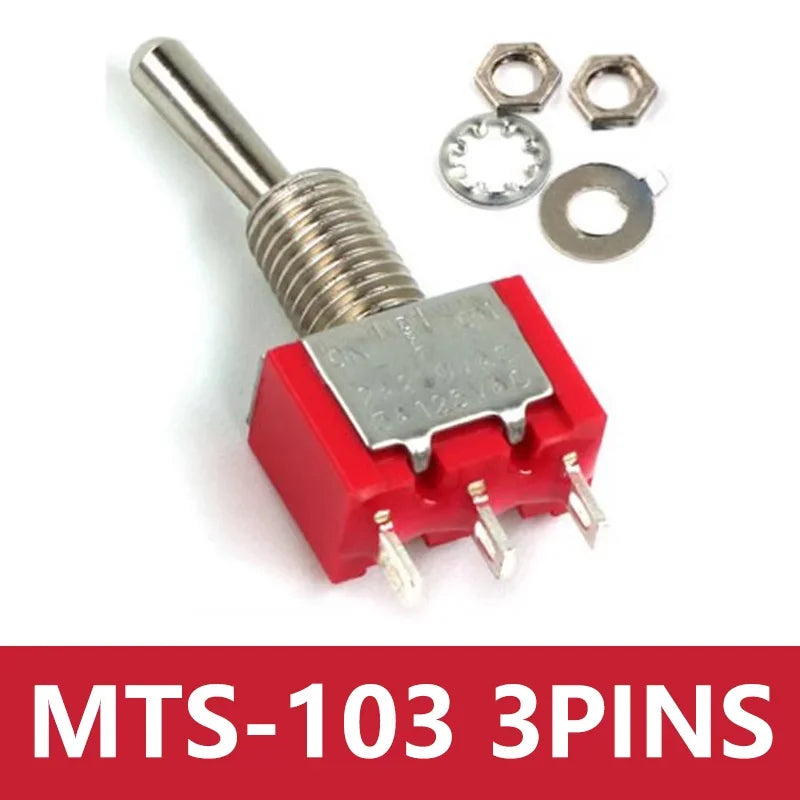 10pcs 6mm Miniature Switches Toggle Switch Single Pole Double Throw Mini Waterproof Cap Micro Switch ON-OFF-ON 6A