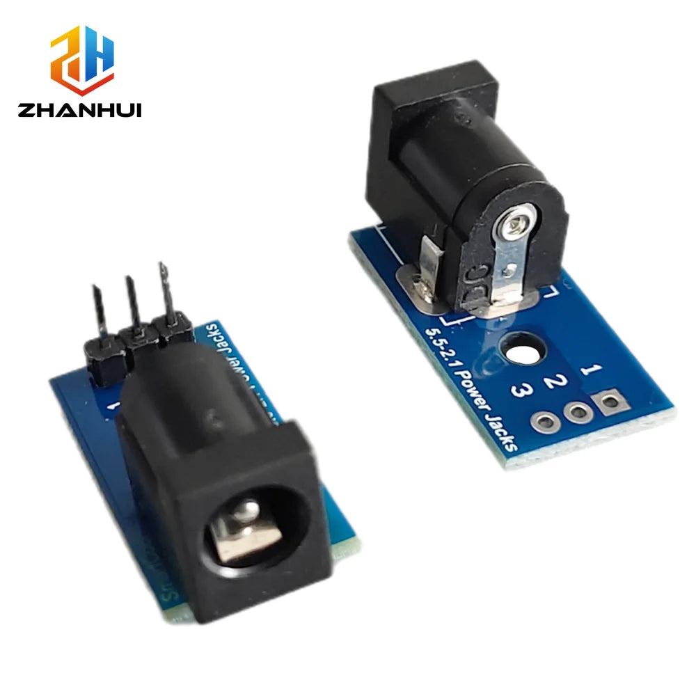 2/5PCS 5.5x2.1mm DC005 Power Jack DIP Adapter Board PCB Mount DC Power Socket Breadboard Interface Test Conversion Connector