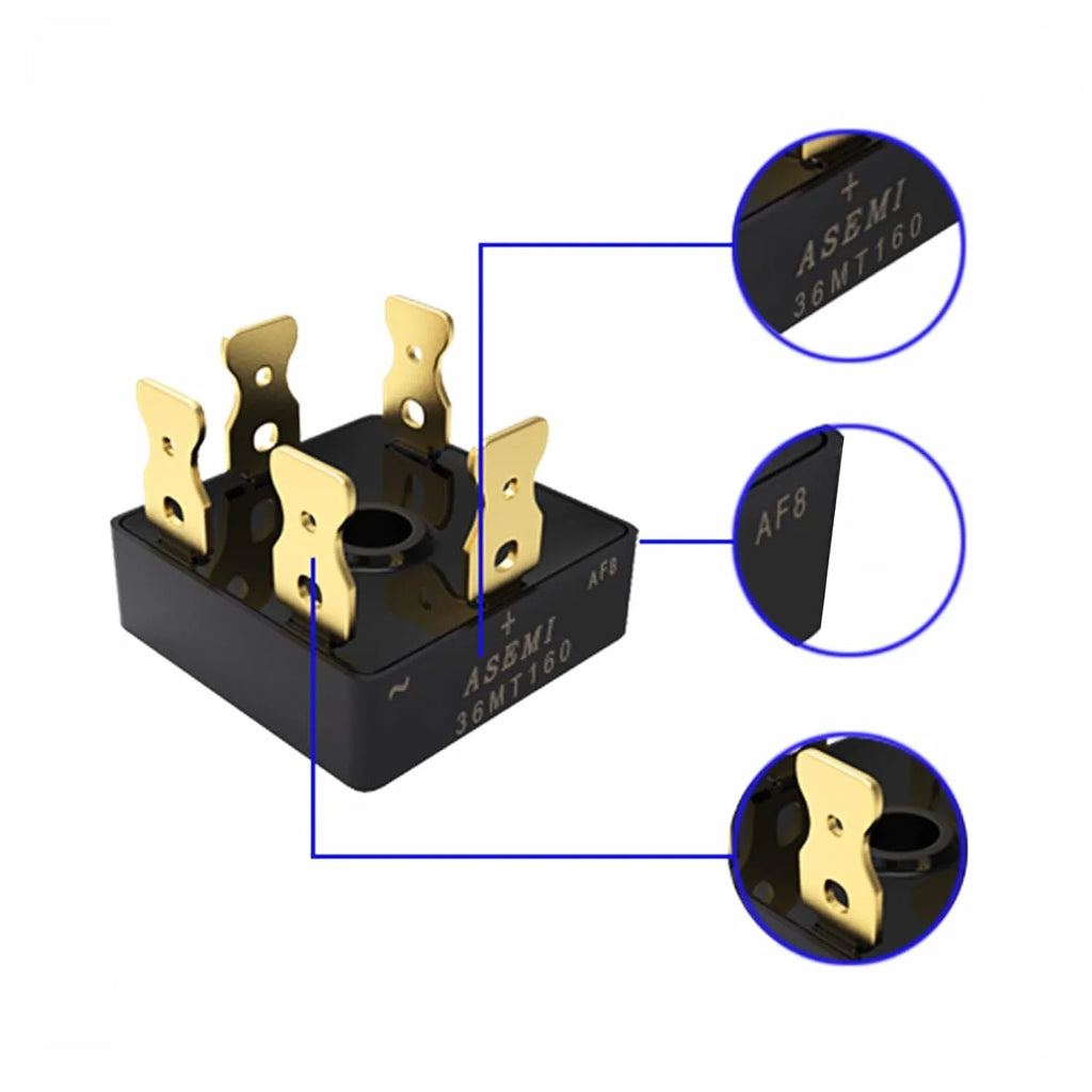 36MT160 3 Phase Bridge Rectifier 35A 1600V ASEMI D-63 Package
