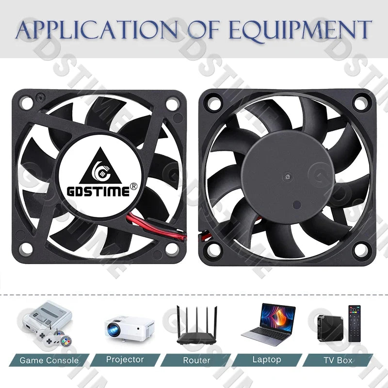 Gdstime 60MM Fan 24V 12V 5V Fan 60MMx15MM Brushless DC Exhaust Axial Cooling Fan 6cm 6015 Cooler for PC Equipment CPU Cooling