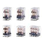2PCS Miniature Coil General Electromagnetic Intermediate Relay Switch HH52P 53P 54P 62P 63P LED 12/24VDC 110/220VAC