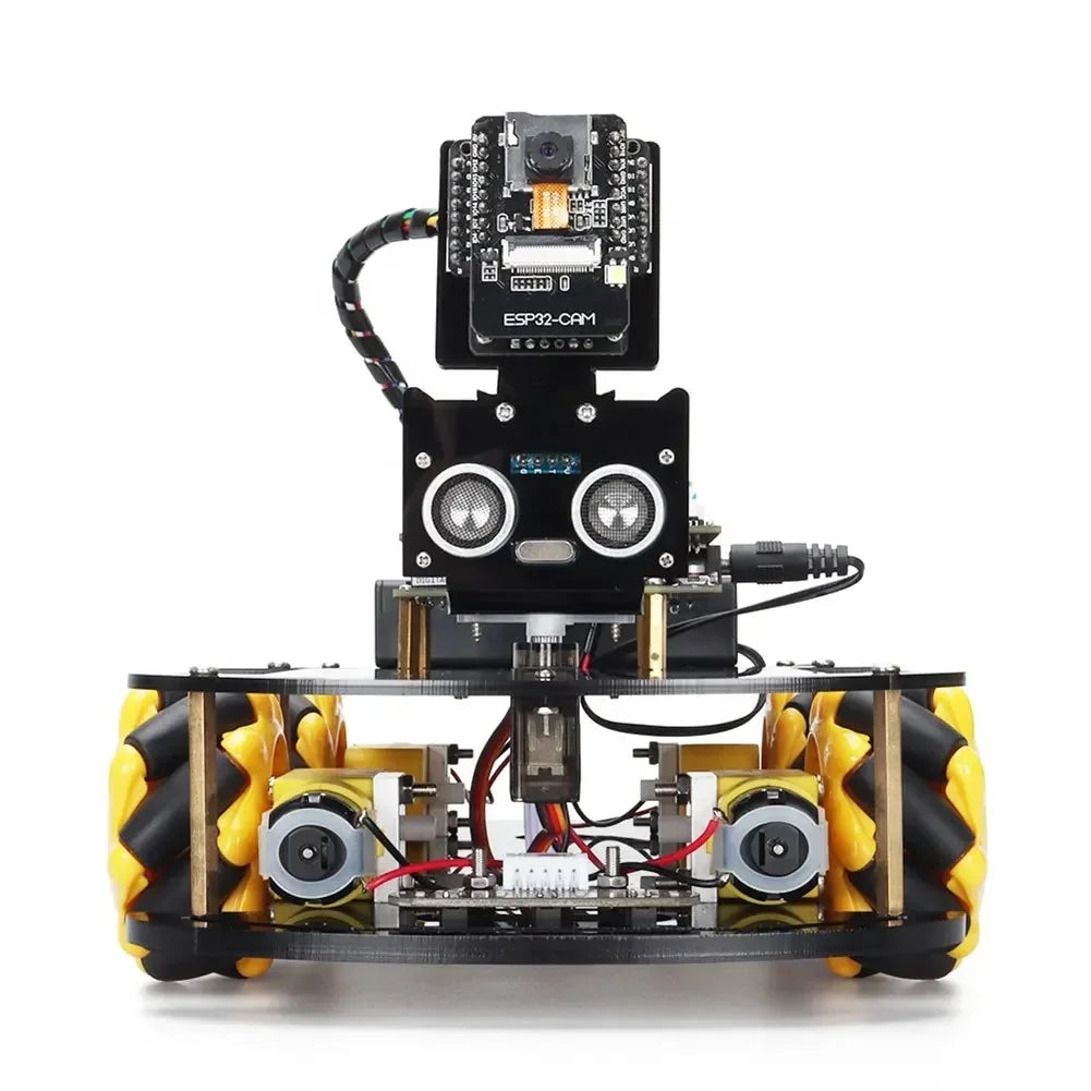 ESP32 CAM WiFi Smart Robot Car Kit with Mecanum Wheels, Ultrasonic Sensor & TT Motors for Programming Education