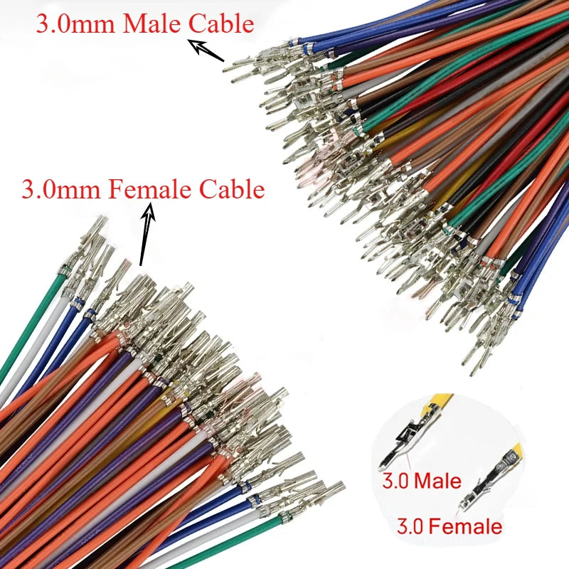 10/50PCS Micro-fit 3.0mm Wire Connector Mini 5557/5559 1007-20AWG Terminal Crimp One End Male Female Electronic Connector Cable
