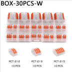 Electrical Wire Connector Set 48/62PCS 2/3/4/5/8 Port Lever Quick Splice Wire Connectors 32A 250V AWG28-12 0.08-4mm2 Storage Box