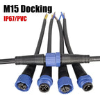 M15 Industrial Aviation LED Power Cord 2Pin 3Pin 4pin 5pin Waterproof Male Female Plug Connector AC/DC Automobile Plug-in IP67