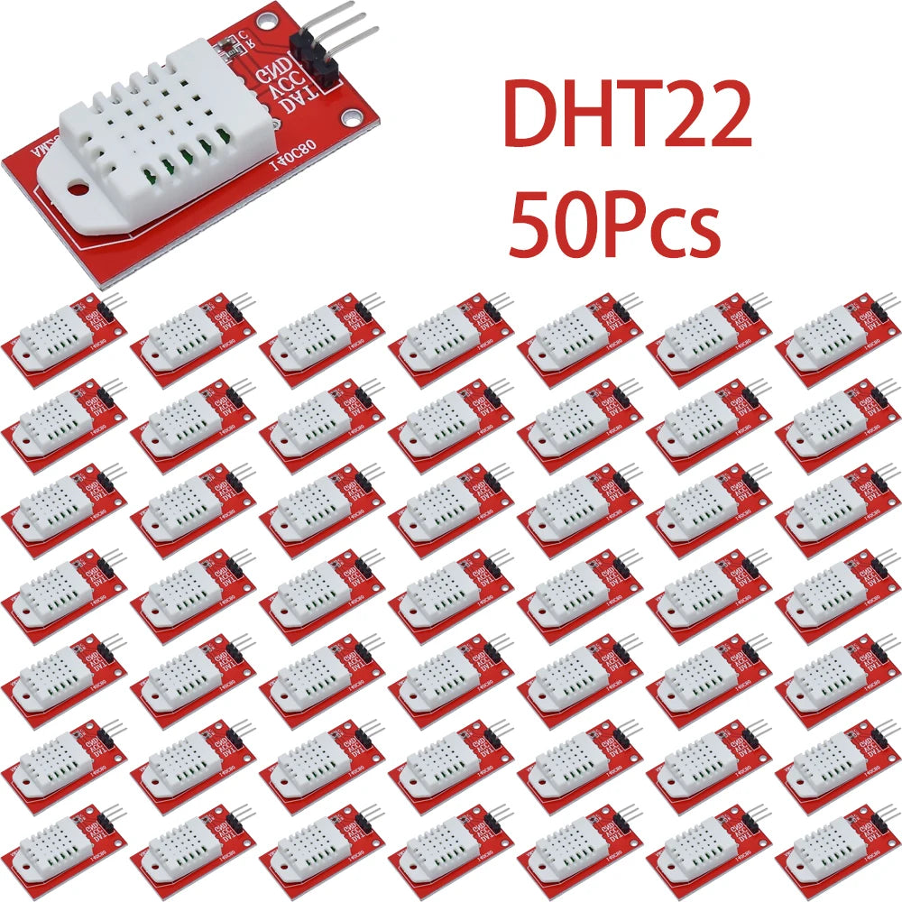 2/10/30/50Pcs AM2302 DHT22 Temperature And Humidity Sensor Module Red Circuit Board For Microcontroller Development