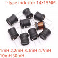 1/10PCS I-Inductor14X15 1mH 2.2mH 3.3mH 4.7mH 10mH 30mH In-line Inductor Coil