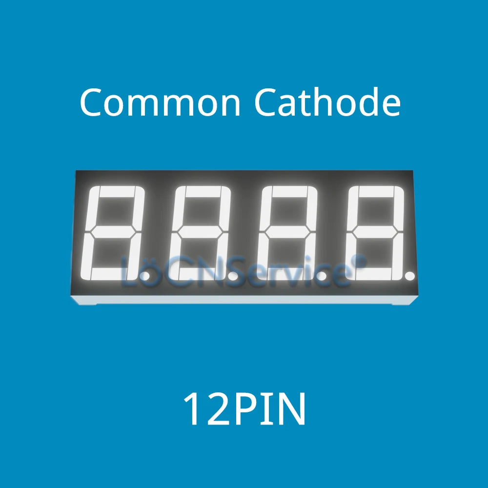 LoCNService 30PCS 0.56Inch Digital Tube LED Display 4 Bit Red Yellow Green Blue White Common Anode / Cathode 7 Segment 0.56 inch